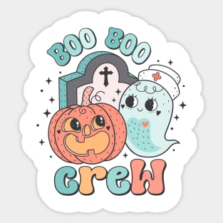 Groovy Boo Boo Crew Nurse Funny Ghost Women Halloween Nurse Sticker